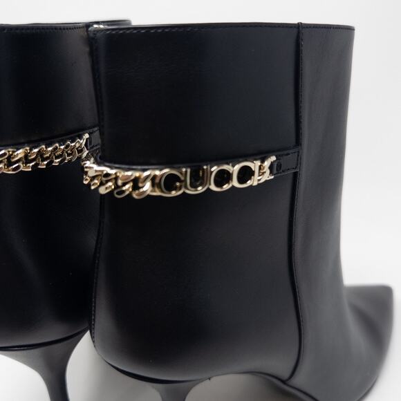 Authentic Gucci Lebonne Signoria Boots Black Calfskin Gold EU 39 US 9 - Picture 9 of 9